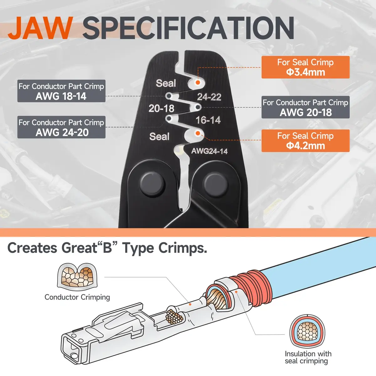 IWISS iCrimp IWC-1424BP Weather Pack Sealed Connector Crimper AWG24-14 | Locking, Versatile, Durable - view 2