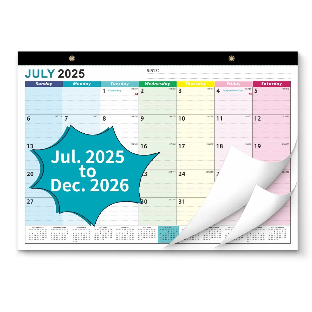 AgePlace Desk Calendar 2026 | Large 17" x 12" Monthly Planner with Holidays - main product image