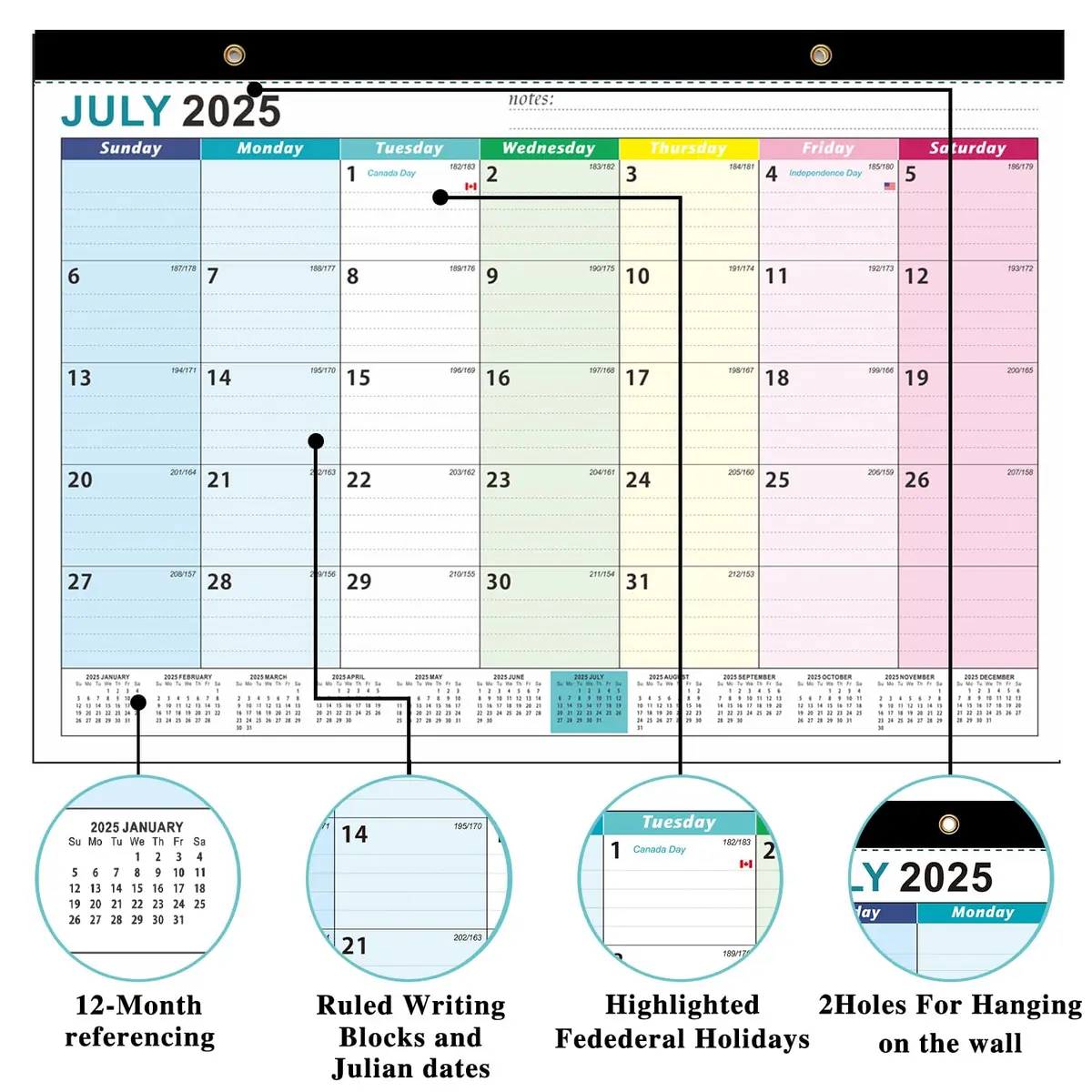 AgePlace Desk Calendar 2026 | Large 17" x 12" Monthly Planner with Holidays - view 5