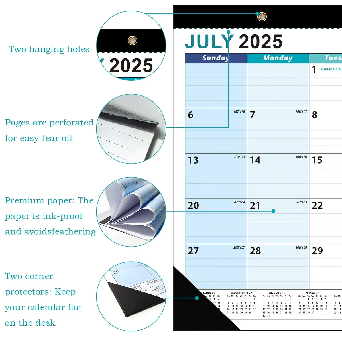 AgePlace Desk Calendar 2026 | Large 17" x 12" Monthly Planner with Holidays - view 3