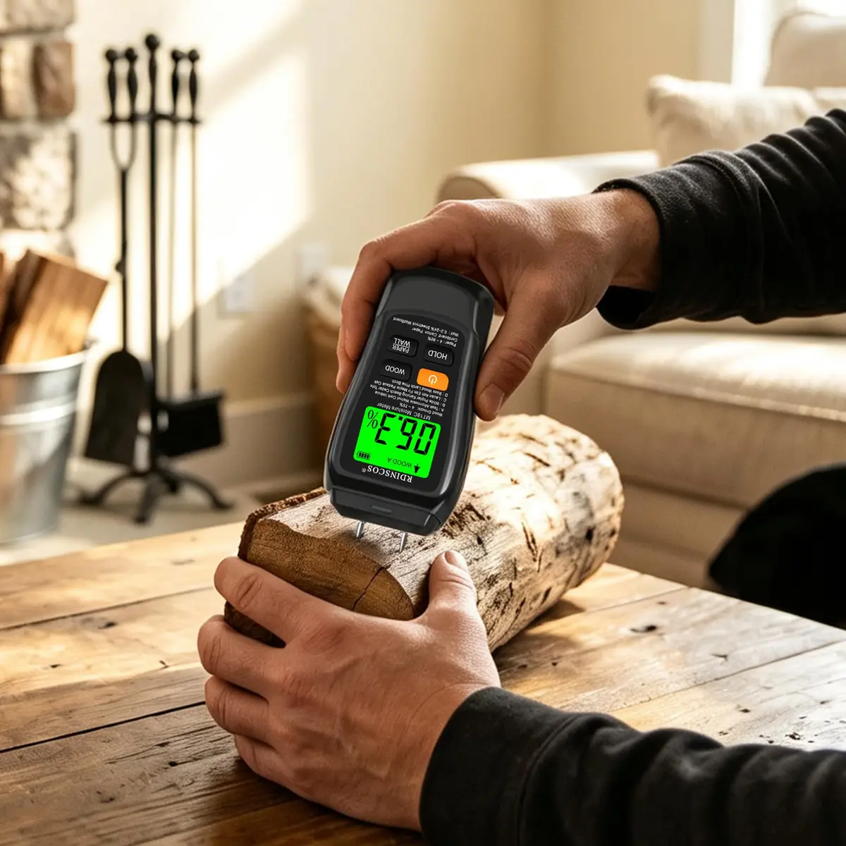 RDINSCOS Digital Moisture Meter for Wood, Drywall & Building Materials | Pin-Type Moisture Detector with 4 Modes & LCD Display - view 5