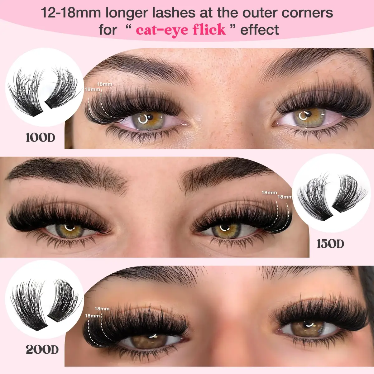 Goddvenus Fluffy Lash Clusters Kit D Curl Volume Cluster Eyelash Extensions 240pcs Upper + 60pcs Bottom Lashes - view 5