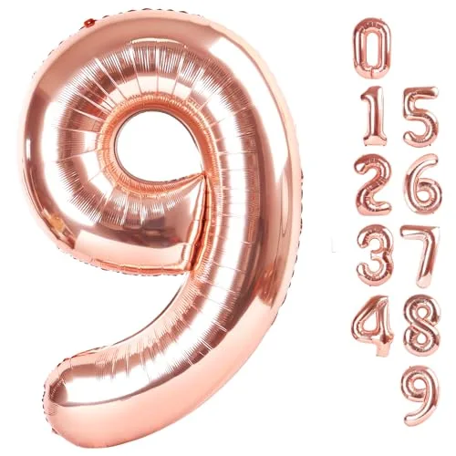 Mluchee Rose Gold Number 8 Balloon 40 Inch Foil Birthday Balloons for Men Boys | Gold Balloon Value Pack - main product image