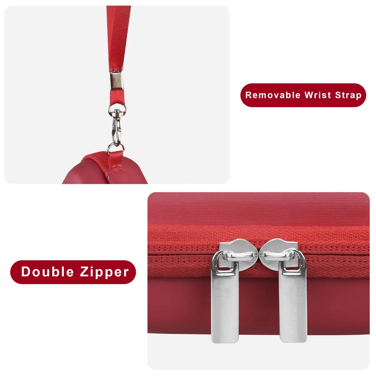 Canboc Carrying Case for Kodak PIXPRO FZ55/ FZ45 16MP Digital Camera, Red | Compact, Durable PU Shell with Mesh Pocket - view 5