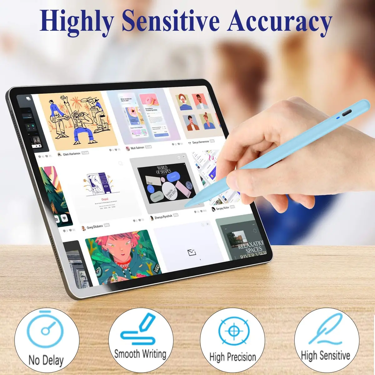 CMARS Stylus Pen for Android, Magnetic Phone Pencil, Fine Point Digital Touch Screen Pen, Compatible with iPhone/Samsung/Xiaomi/Huawei/Vivo - Blue - view 5
