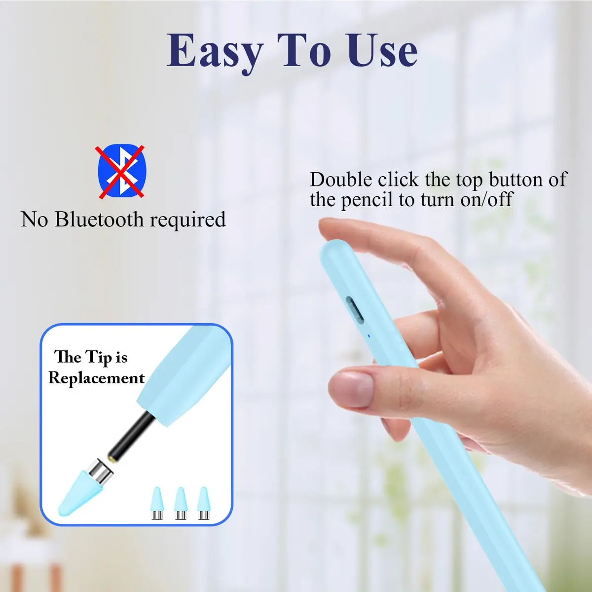 CMARS Stylus Pen for Android, Magnetic Phone Pencil, Fine Point Digital Touch Screen Pen, Compatible with iPhone/Samsung/Xiaomi/Huawei/Vivo - Blue - view 7