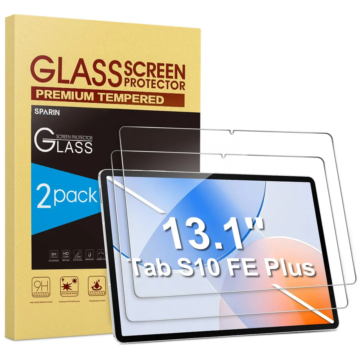 SPARIN 13.1 Inch Tempered Glass Screen Protector for Samsung Galaxy Tab S10 FE Plus 2025 | 9H Hardness, S Pen Compatible - main product image