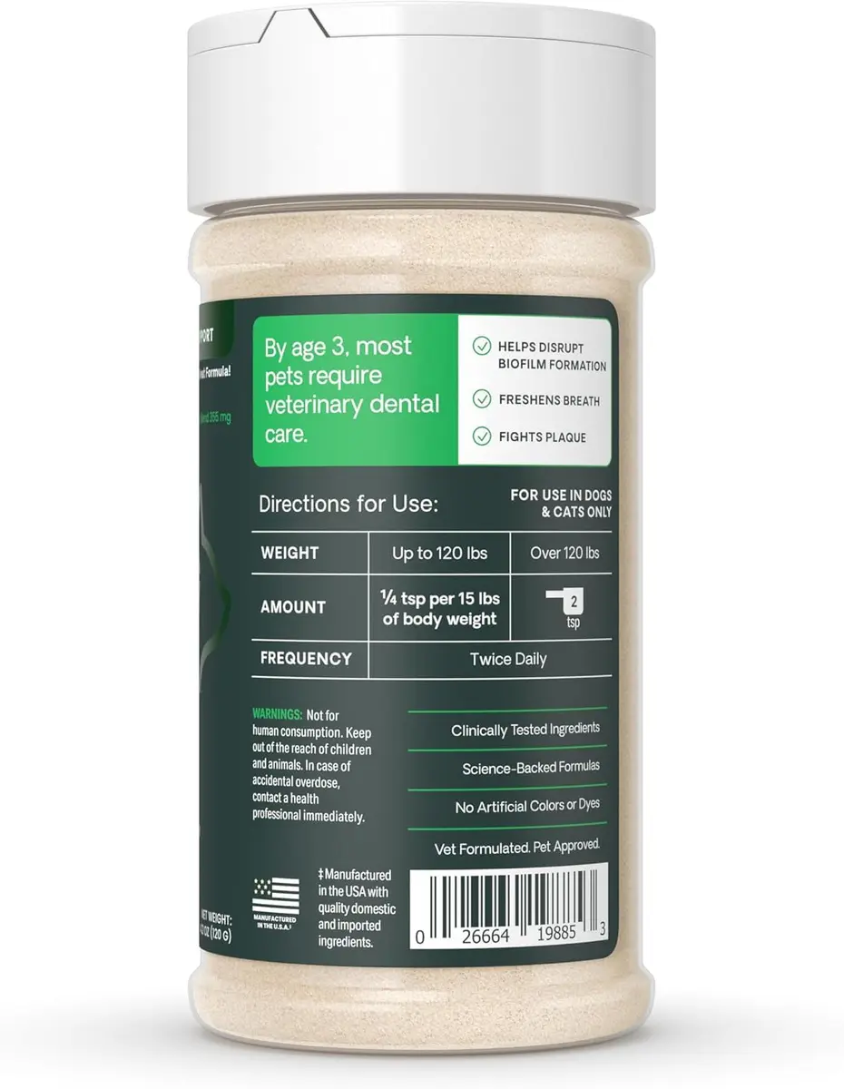 VetriScience Dental Care Powder for Dogs and Cats 2 X 4.2 Oz | Clinically Tested Oral Support - view 7
