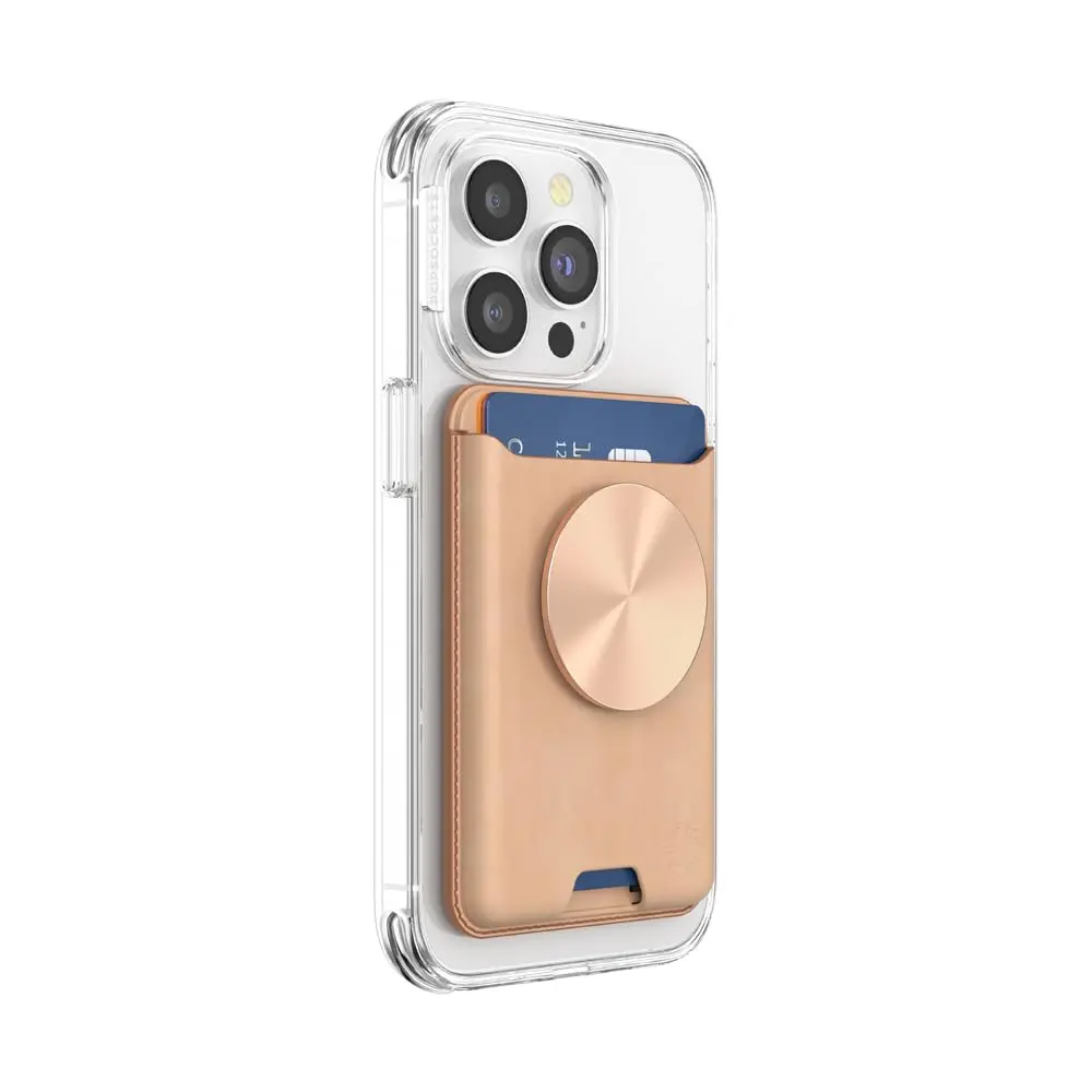 PopSockets Phone Wallet for MagSafe with Grip - Tan Nigiri | Slim Magnetic Card Holder & Stand - view 2