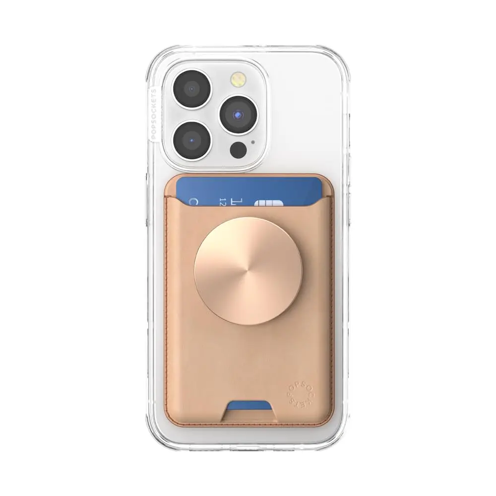 PopSockets Phone Wallet for MagSafe with Grip - Tan Nigiri | Slim Magnetic Card Holder & Stand - view 3