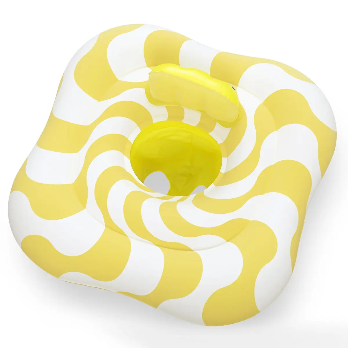 Swim Safe Comfort Plush Baby Float - Yellow Wavy Square | Water Entry Support for 12-24mo - main product image