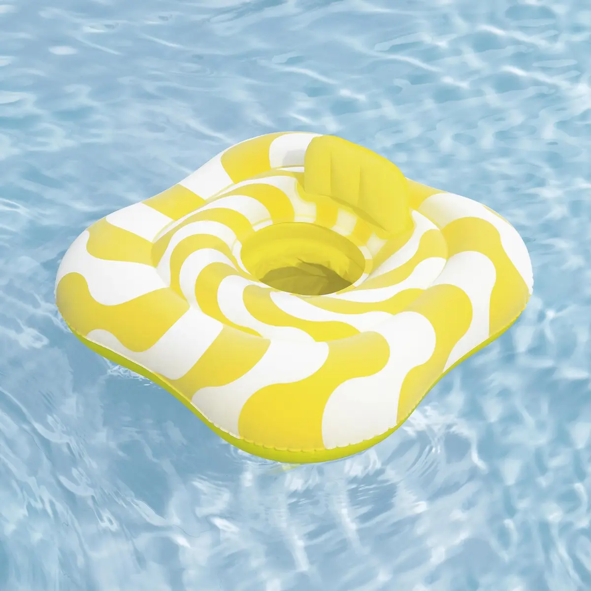 Swim Safe Comfort Plush Baby Float - Yellow Wavy Square | Water Entry Support for 12-24mo - view 3
