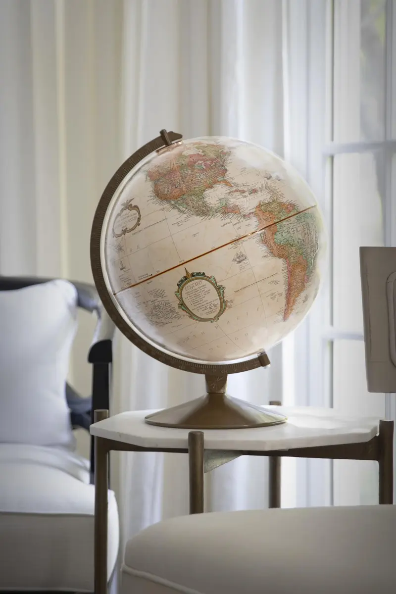 Replogle Franklin World Globe 12" Diameter Raised Relief Antique Ocean | U.S. Cartography - view 7