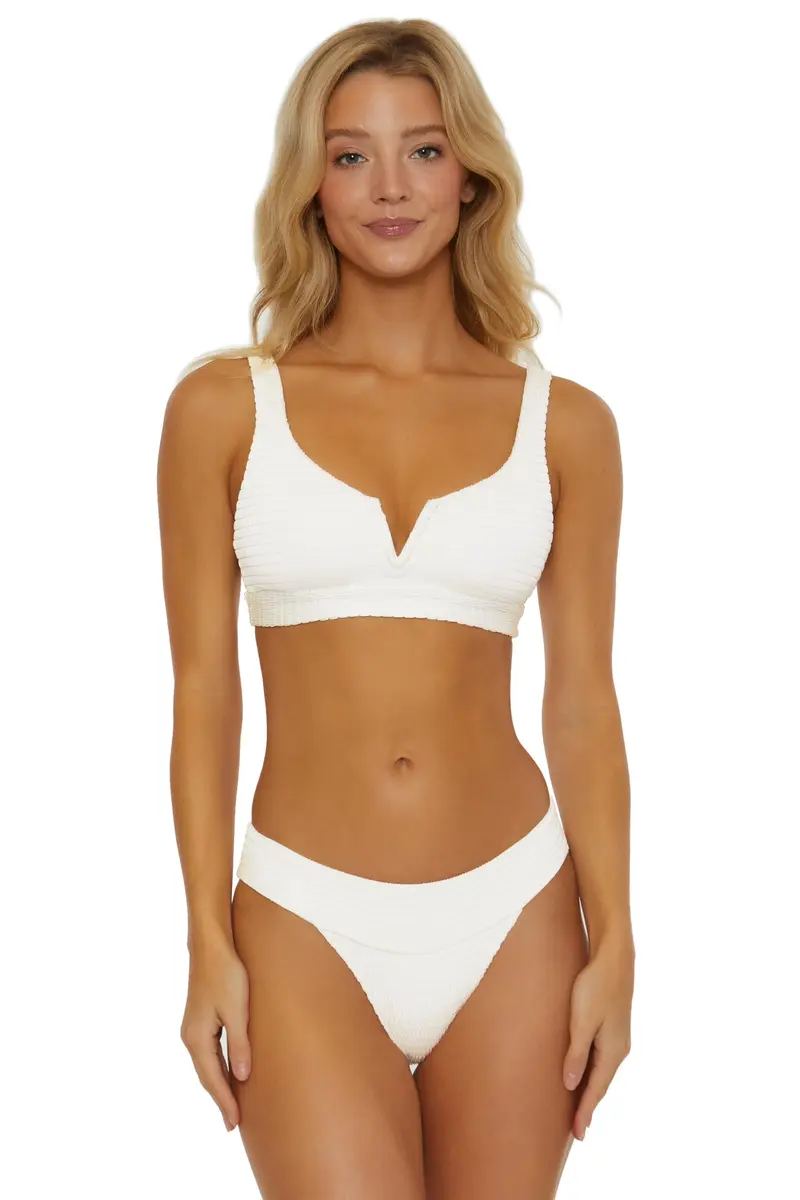 ISABELLA ROSE Maza - Women's Banded Bikini Bottom, Cheeky Coverage, Swimwear Separates for Women, Cloud, Medium | Cheeky Fit & Secure Wide Band - view 4