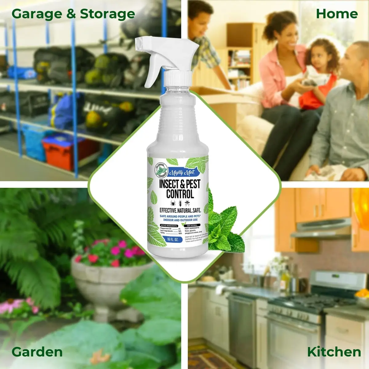 Mighty Mint Peppermint Oil Insect Repellent Spray 16 Fl Oz (Pack of 2) | Natural Spider & Ant Control - view 3