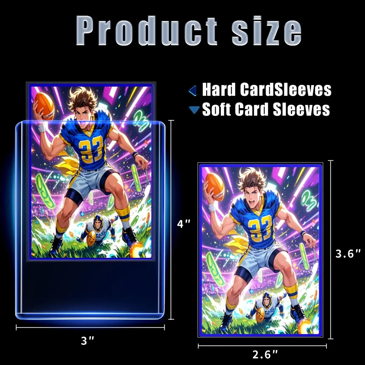 TRUGQ Card Sleeves Toploaders Set (200 Count) | 3" x 4" Hard Plastic Protectors with Soft Sleeves for Baseball, Sports, K-Pop Cards - view 5