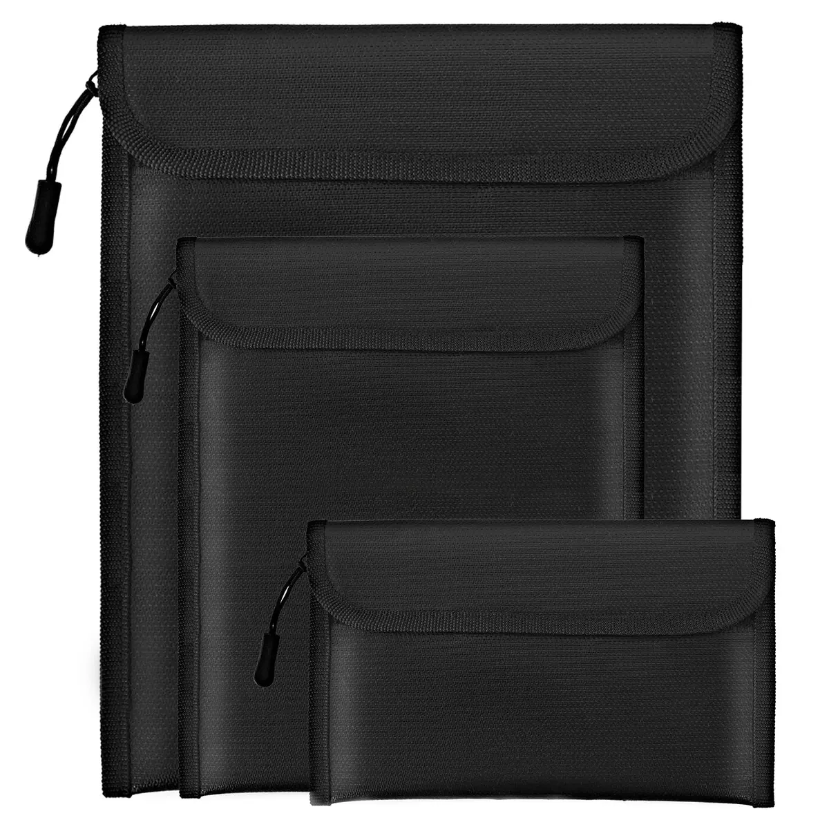 Lihengkong Fireproof Waterproof Document Bag 3-Pack Black | Extreme Fire & Waterproof Security for Valuables - main product image