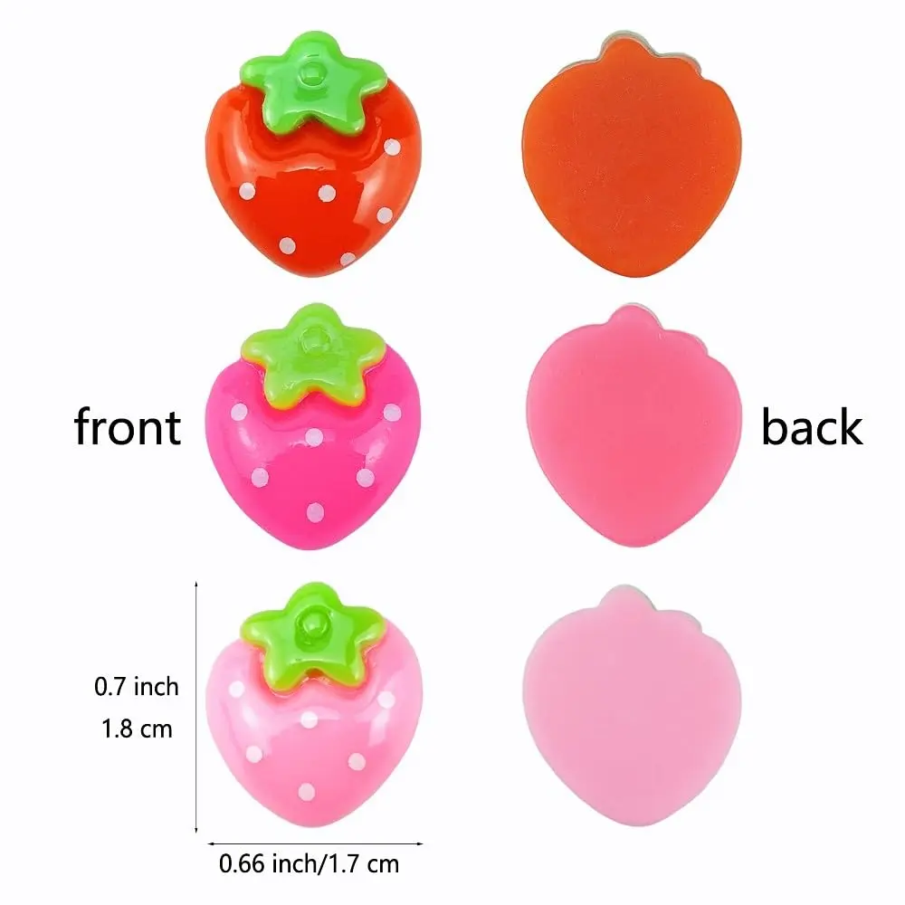 SaktopDeco Resin Strawberry 90 PCS Flat Back Embellishments for Crafts Accessories | Bright, Flat Back, No Holes - view 2