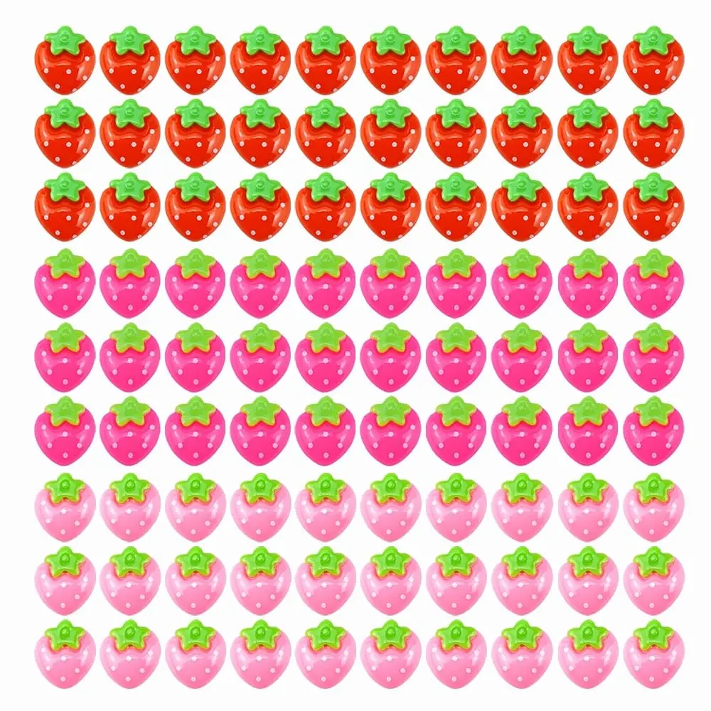 SaktopDeco Resin Strawberry 90 PCS Flat Back Embellishments for Crafts Accessories | Bright, Flat Back, No Holes - view 4