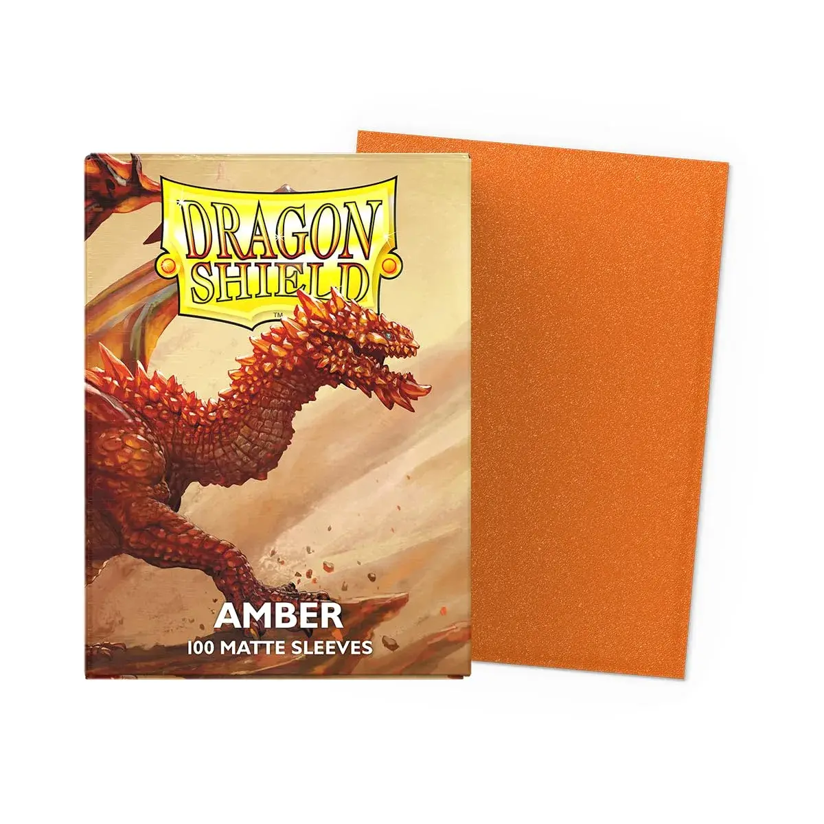 Dragon Shield Standard Size Matte Card Sleeves 100 CT Amber | Non-Toxic Card Sleeves for Kids - main product image
