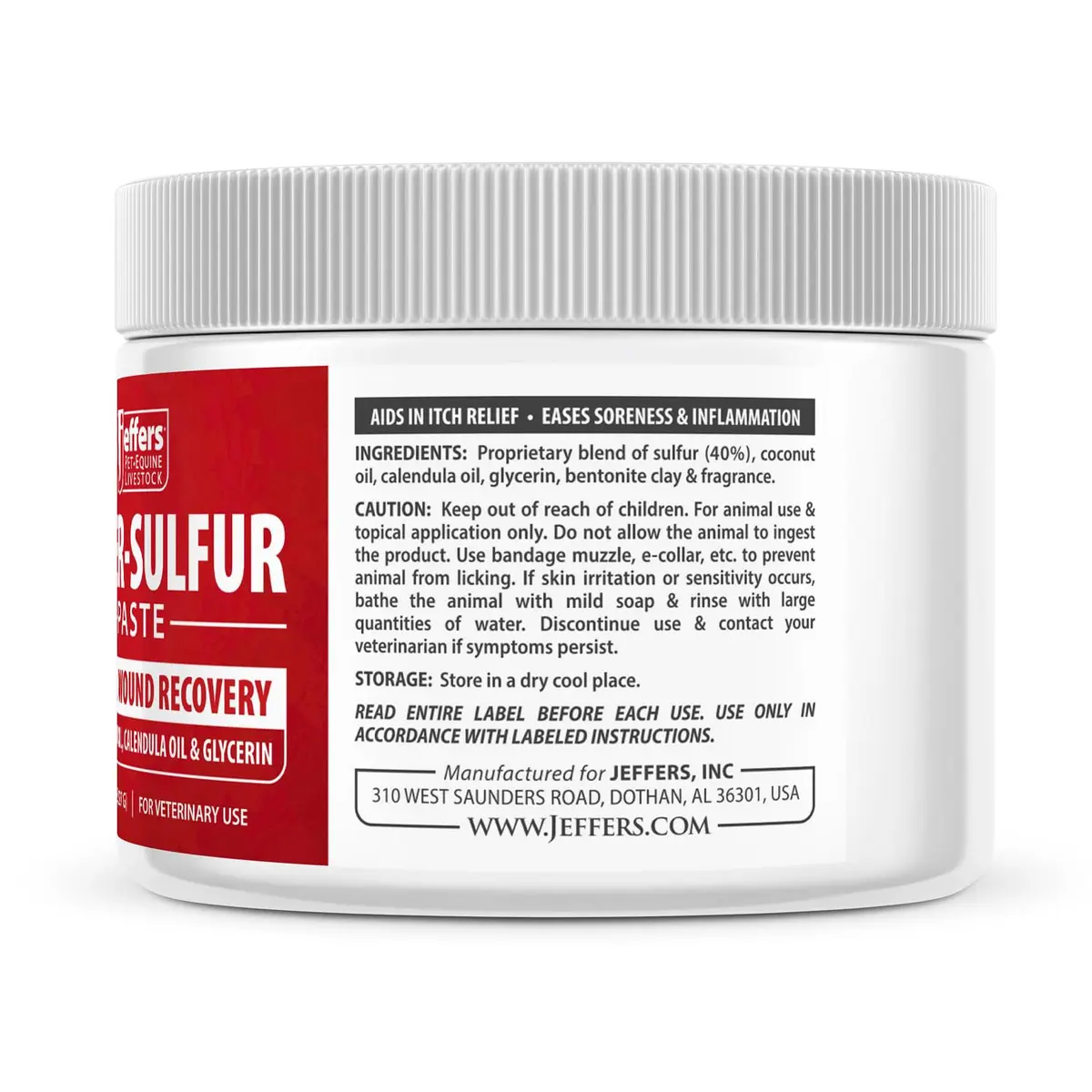 Jeffers Super Sulfur Natural Healing Paste for Dogs, Cats & Horses 8 oz | Wound Care & Skin Support - view 3