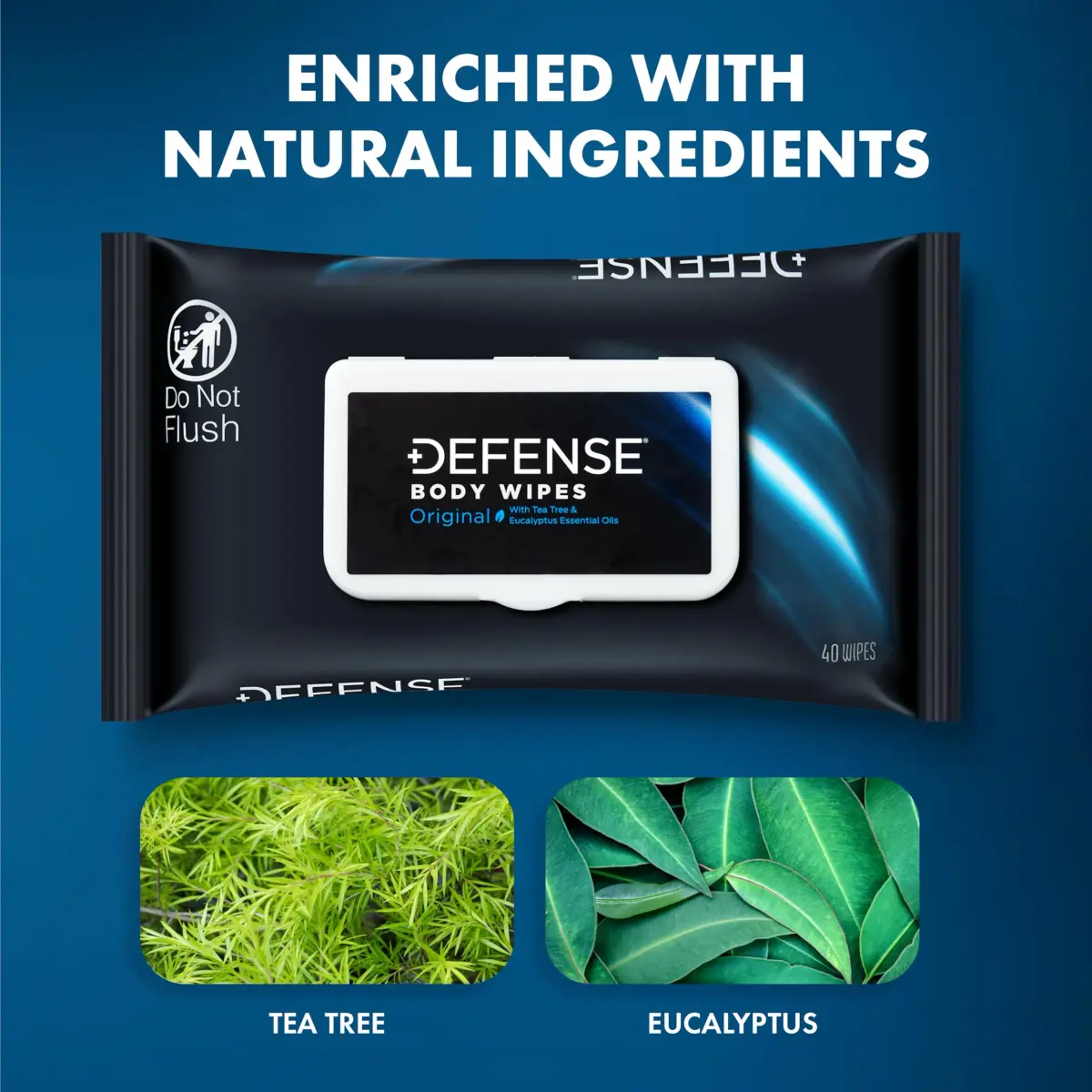 Defense Soap All Natural Body Wipes with Tea Tree Oil, 120 Count (3 Pack, 9x7 inch) | Clinically Proven Natural Ingredient for Active Lifestyles - view 5