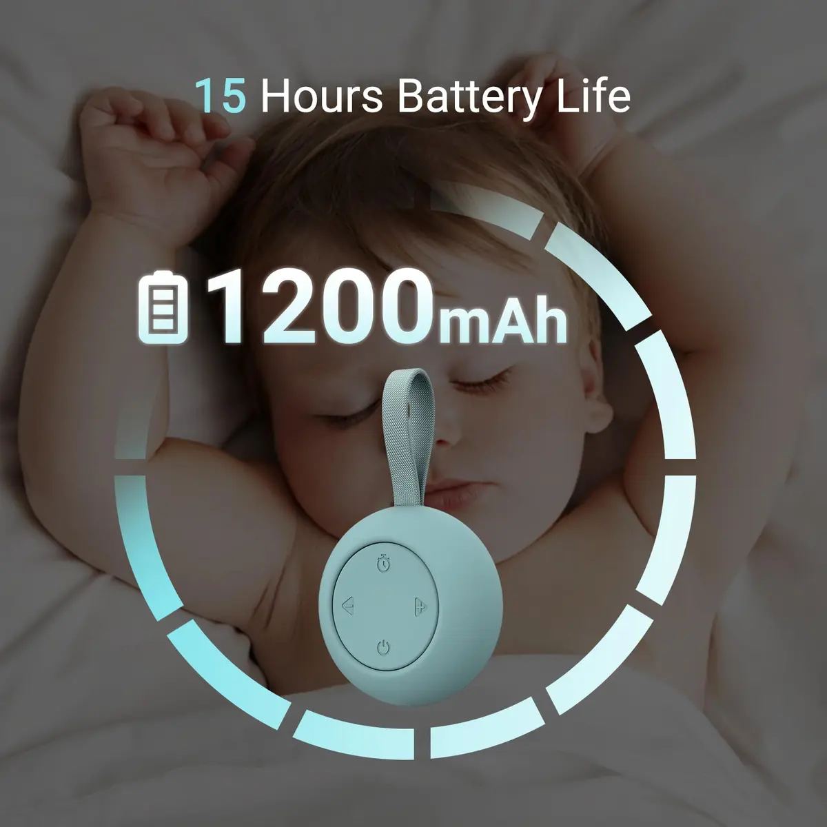 jaroco Portable Baby Sound Machine Slate | 20 Soothing Sounds, 15-Hour Battery Life | USB-C Rechargeable - view 3