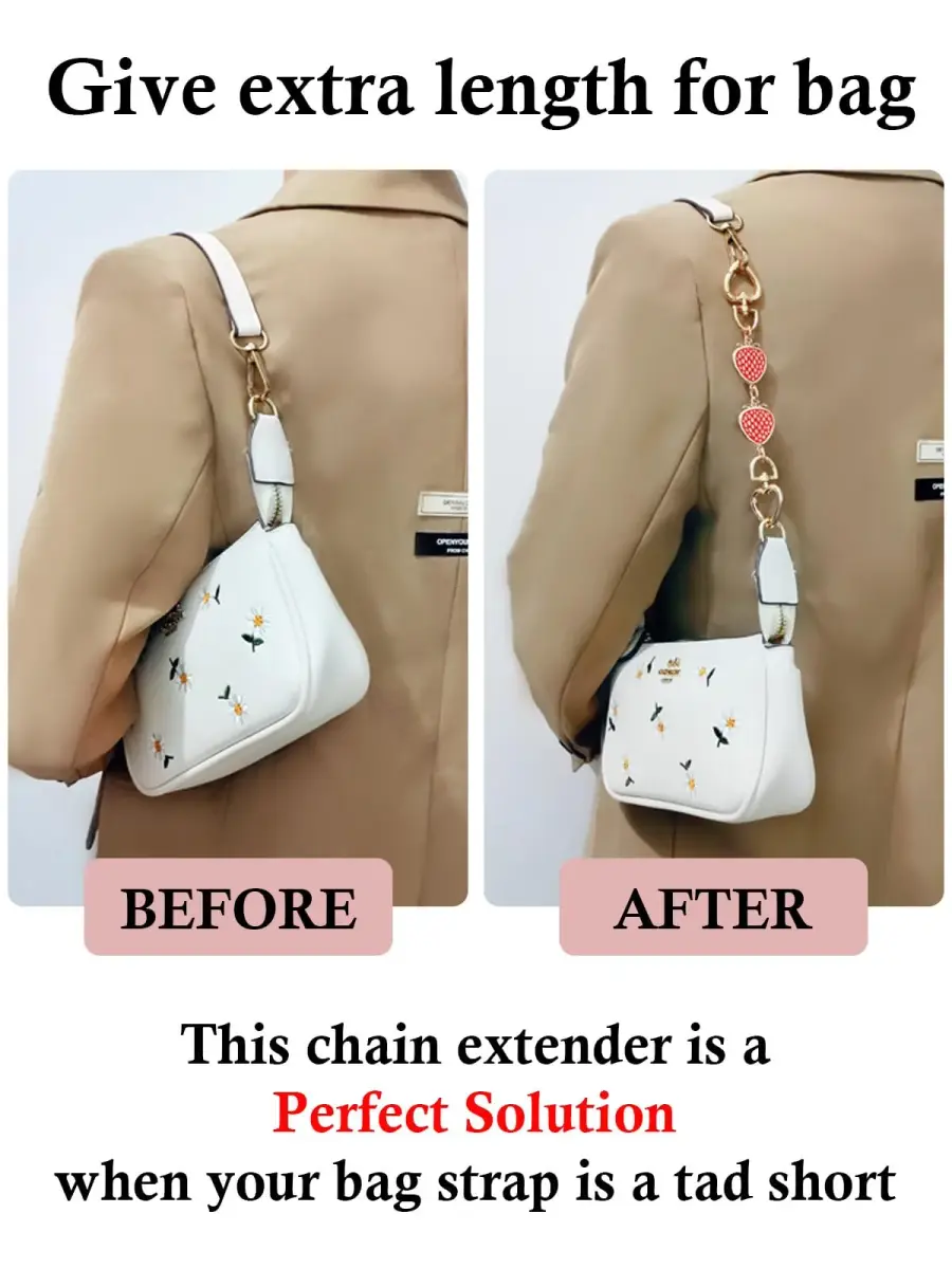 COICOIC Cute Strawberry Purse Strap Extender 2 Pcs | Adds 5.7-6.7 Inches - view 3