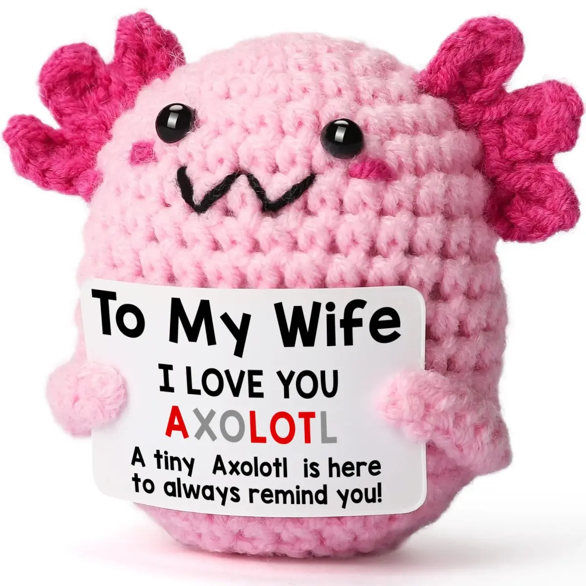 WEYON Mini Crochet Axolotl 8.9cm (3.5 inches) | "Wife" Style Romantic Gift - main product image