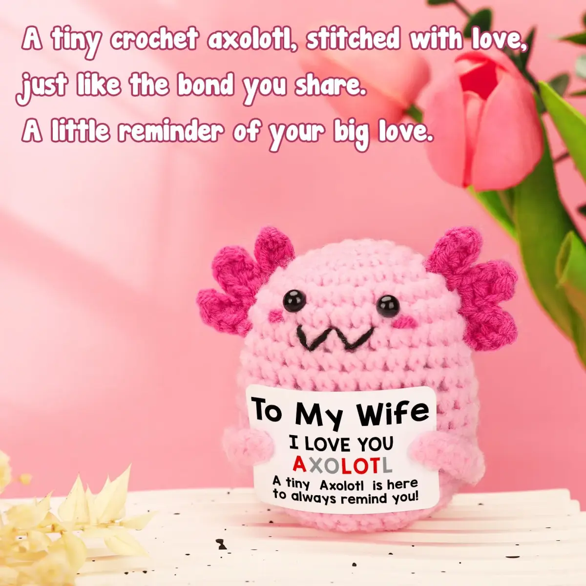 WEYON Mini Crochet Axolotl 8.9cm (3.5 inches) | "Wife" Style Romantic Gift - view 4