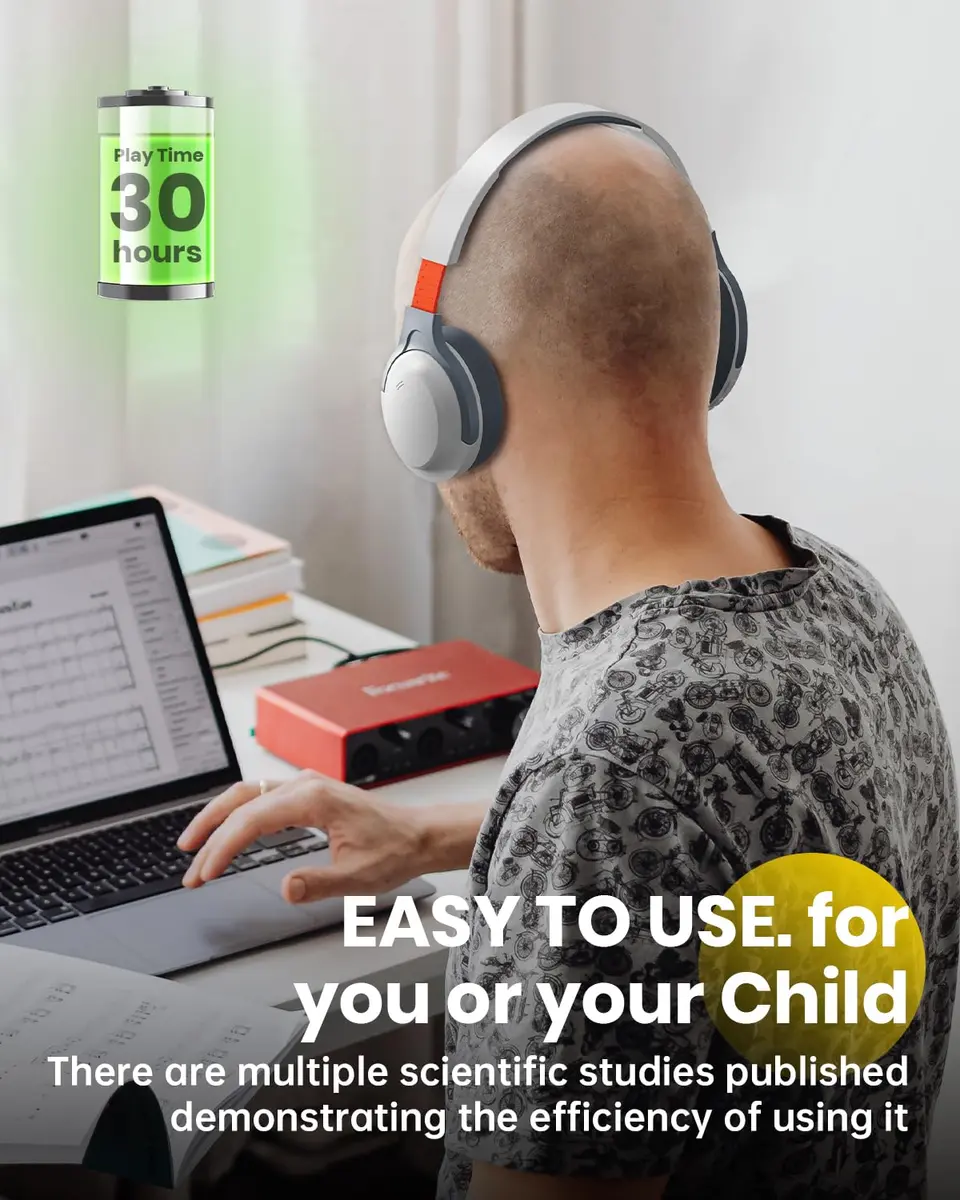 VOXii Wireless Headphones PRO | Brain Training, Voice Feedback & Recording, Speech & Memory Aid, Over-Ear Bluetooth, Long Play Time - view 5