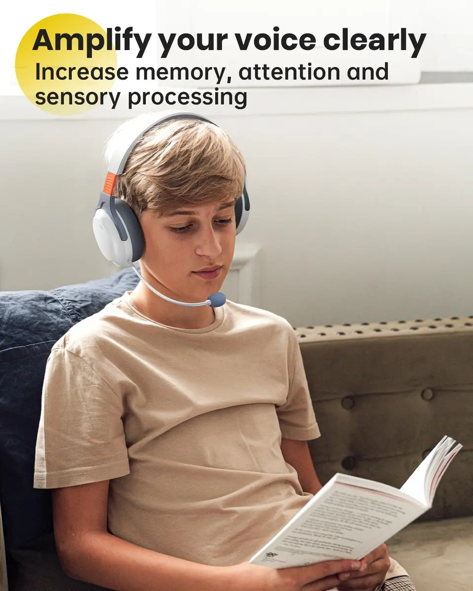 VOXii Wireless Headphones PRO | Brain Training, Voice Feedback & Recording, Speech & Memory Aid, Over-Ear Bluetooth, Long Play Time - view 3