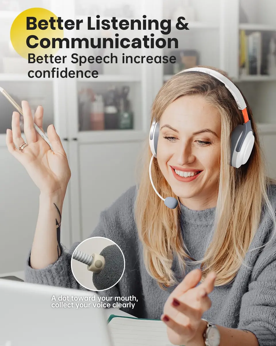 VOXii Wireless Headphones PRO | Brain Training, Voice Feedback & Recording, Speech & Memory Aid, Over-Ear Bluetooth, Long Play Time - view 4