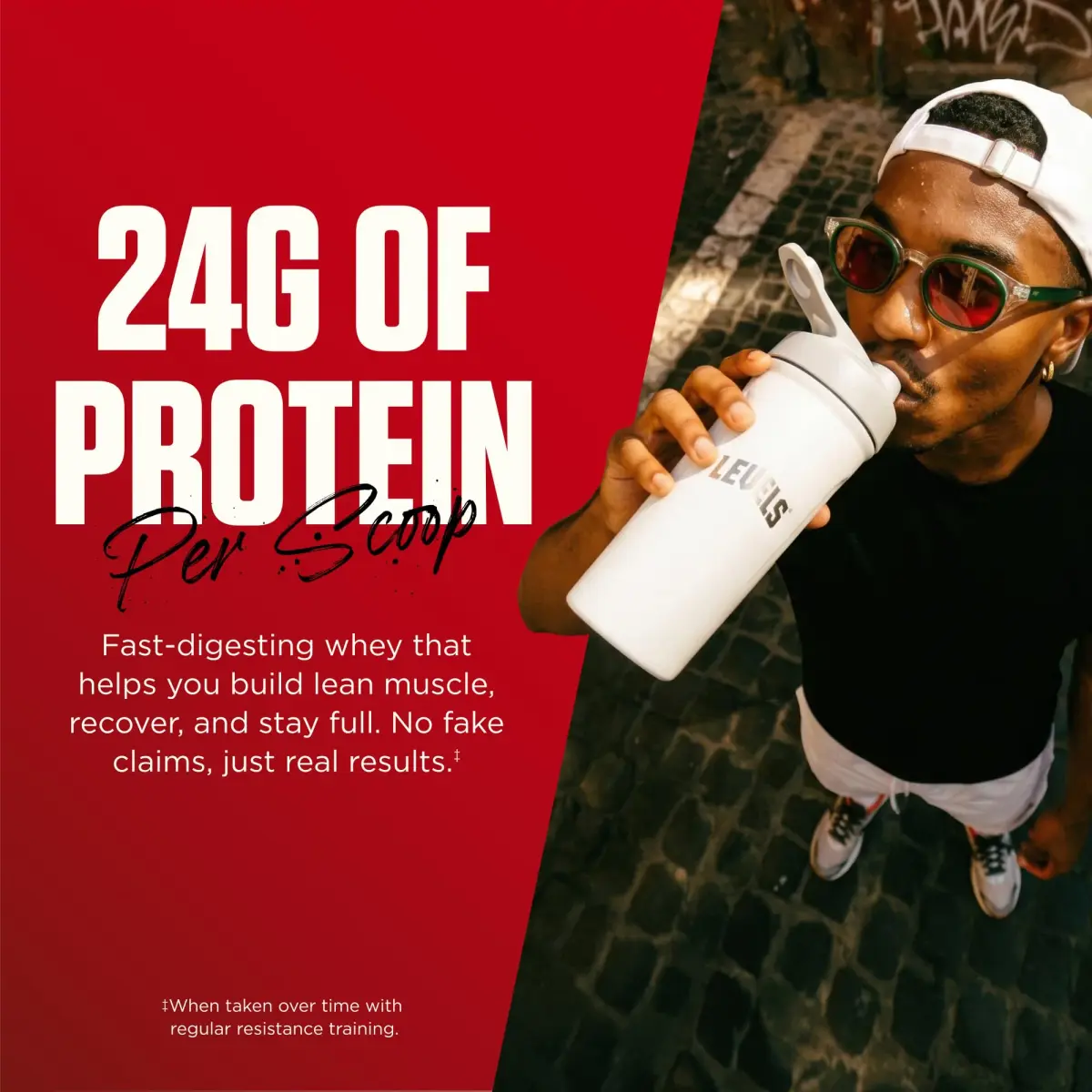 Levels Nutrition Strawberry Grass Fed Whey Protein Powder | 24g Protein, 5.4g BCAAs, No Artificials - view 5