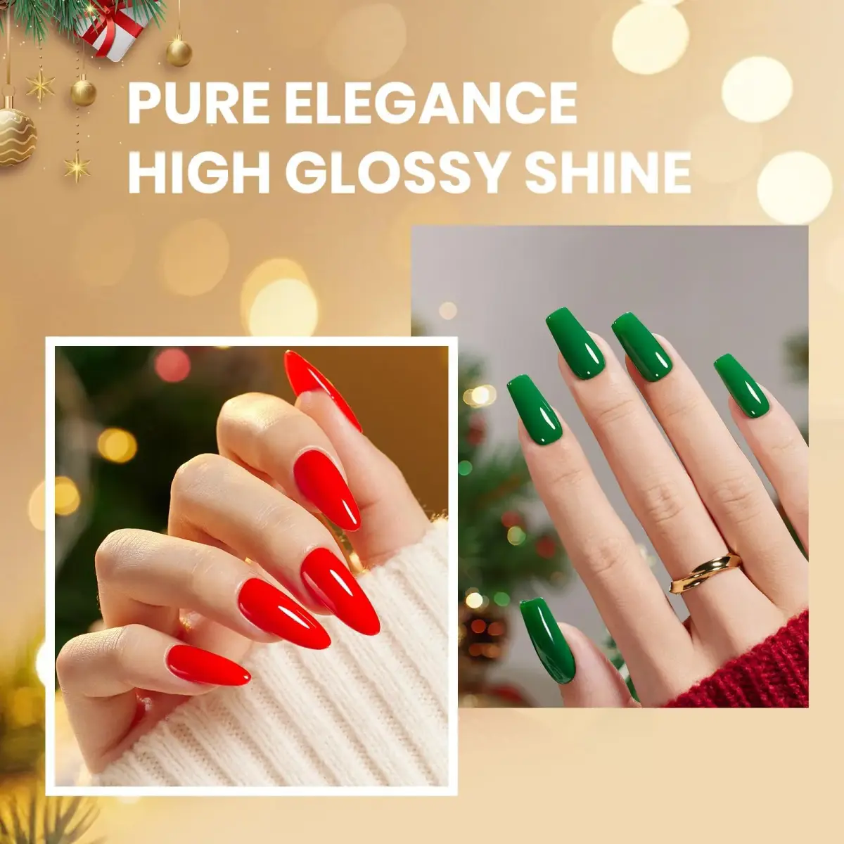 Beetles Gel Polish Red Green Set Prelude of Celebration 15ml (0.51 Fl Oz) | Cruelty-Free, Long-Lasting Gel Nail Polish - view 2