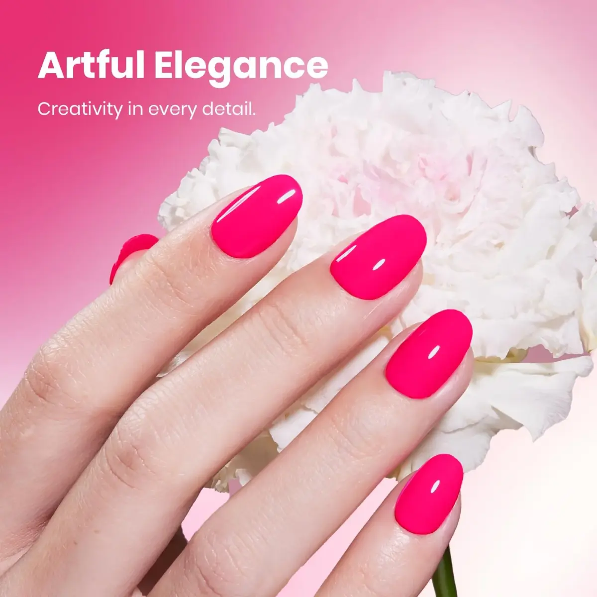 Beetles Gel Polish Hot Pink Wild Tulips 15ml (0.51 Fl Oz) | LED Cure Long-Lasting Gel Nail Polish - view 4
