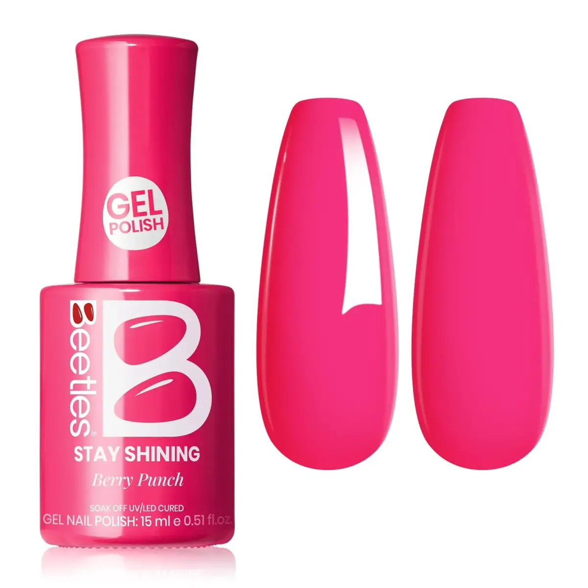 Beetles Gel Polish Hot Pink Wild Tulips 15ml (0.51 Fl Oz) | LED Cure Long-Lasting Gel Nail Polish - main product image