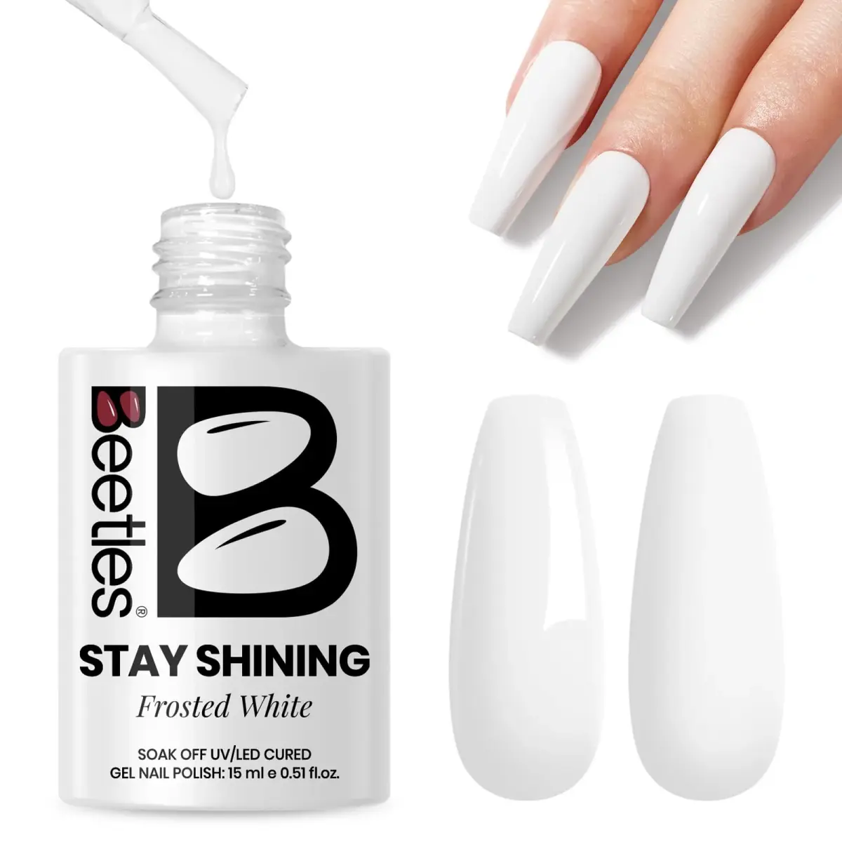 Beetles Stay Shining Silver Cat Eye Gel Nail Polish 15ml (0.5 Fl Oz) | UV/LED Cure, 28-Day Wear - main product image