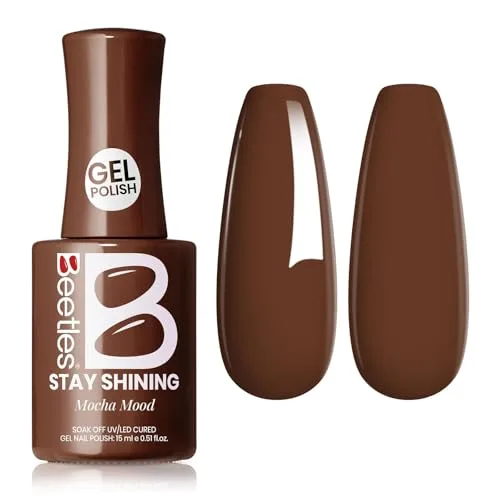 Beetles Brown Gel Nail Polish Mocha Mood 15ml (0.51 Fl Oz) | Dark Brown Soak Off UV LED - main product image