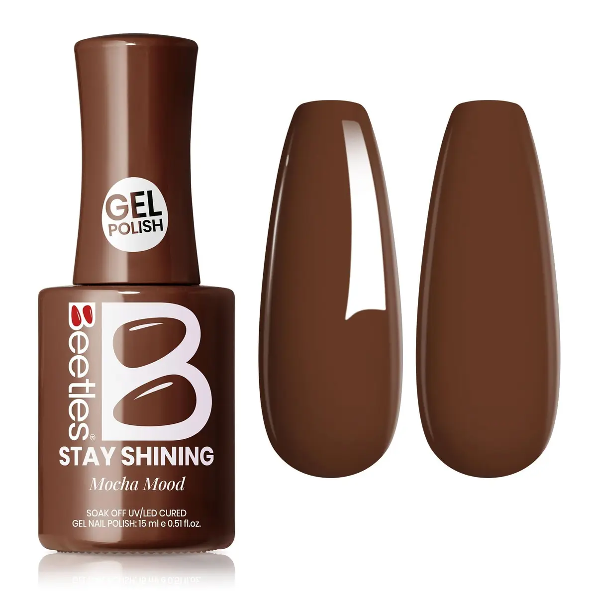 Beetles Gel Polish Mocha Mood 15ml (0.51 Fl Oz) | Salon-Quality Brown Gel Nail Polish for DIY & Professionals - main product image