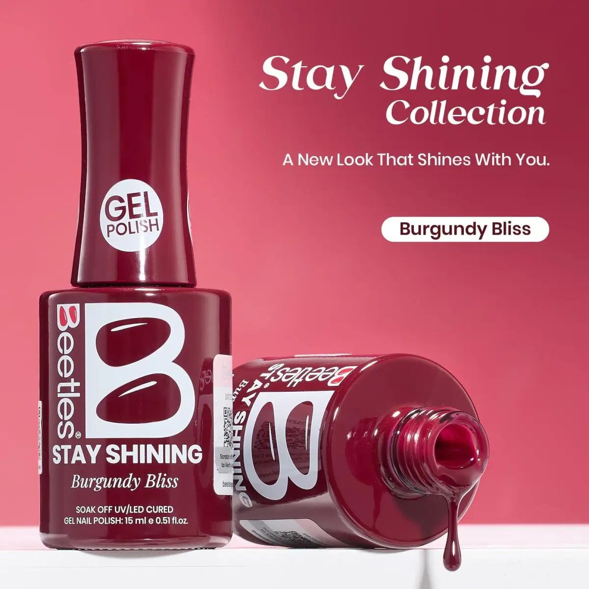 Beetles Gel Polish Burgundy Bliss 15ml (0.51 Fl Oz) | Salon Quality Soak-Off UV/LED Gel Nail Polish - view 2