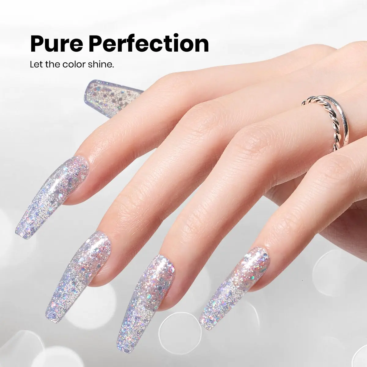 Beetles Glitter Gel Nail Polish, 0.51 fl oz (15ml) Diamond-Shine Holographic Stardust | UV/LED Cure - view 4