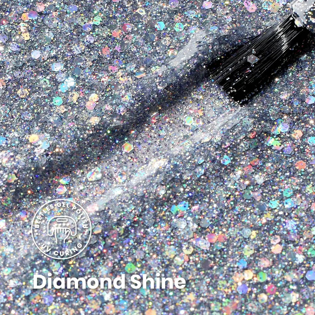 Beetles Glitter Gel Nail Polish, 0.51 fl oz (15ml) Diamond-Shine Holographic Stardust | UV/LED Cure - view 2