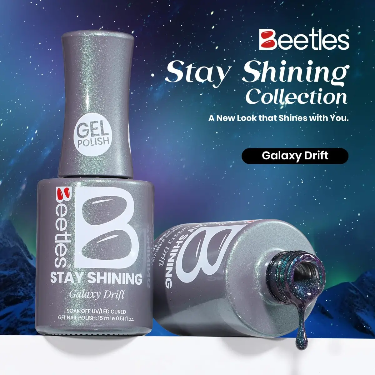 Beetles Gel Polish Stay Shining Cat Eye Gel Nail Polish 15ml (0.5 Fl Oz) | Chameleon Color Shift with UV/LED Cure - view 8