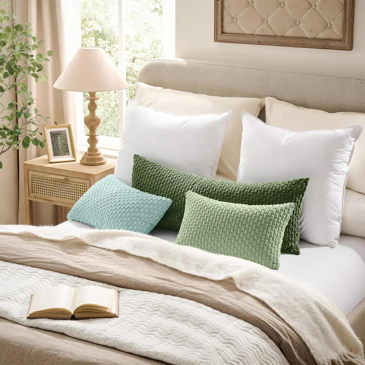 K KEVIN TEXTILE Corduroy Lumbar Pillow Cover 36" x 14" | Soft, Durable & Stylish for Home & Bedroom - view 5