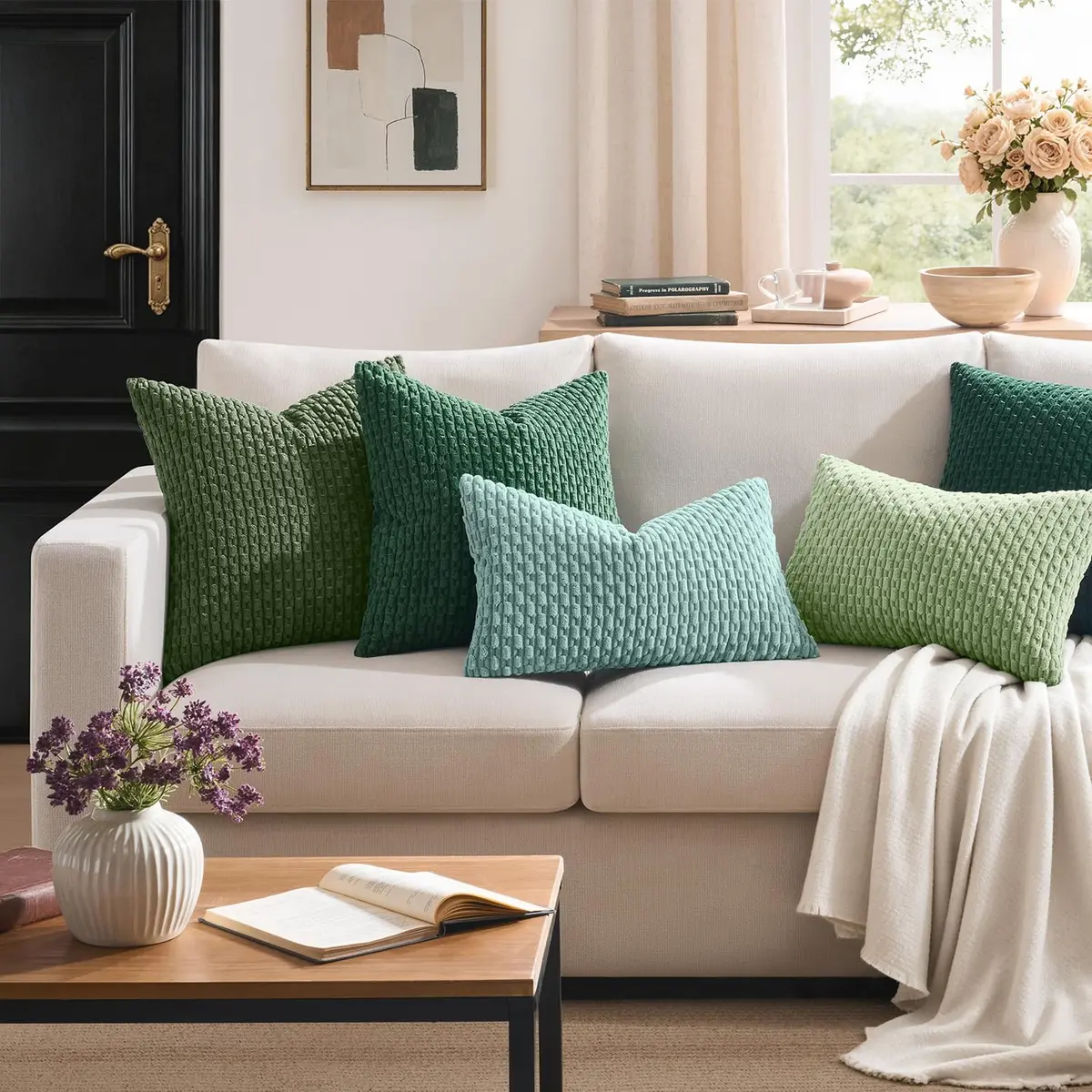 K KEVIN TEXTILE Corduroy Lumbar Pillow Cover 36" x 14" | Soft, Durable & Stylish for Home & Bedroom - view 6
