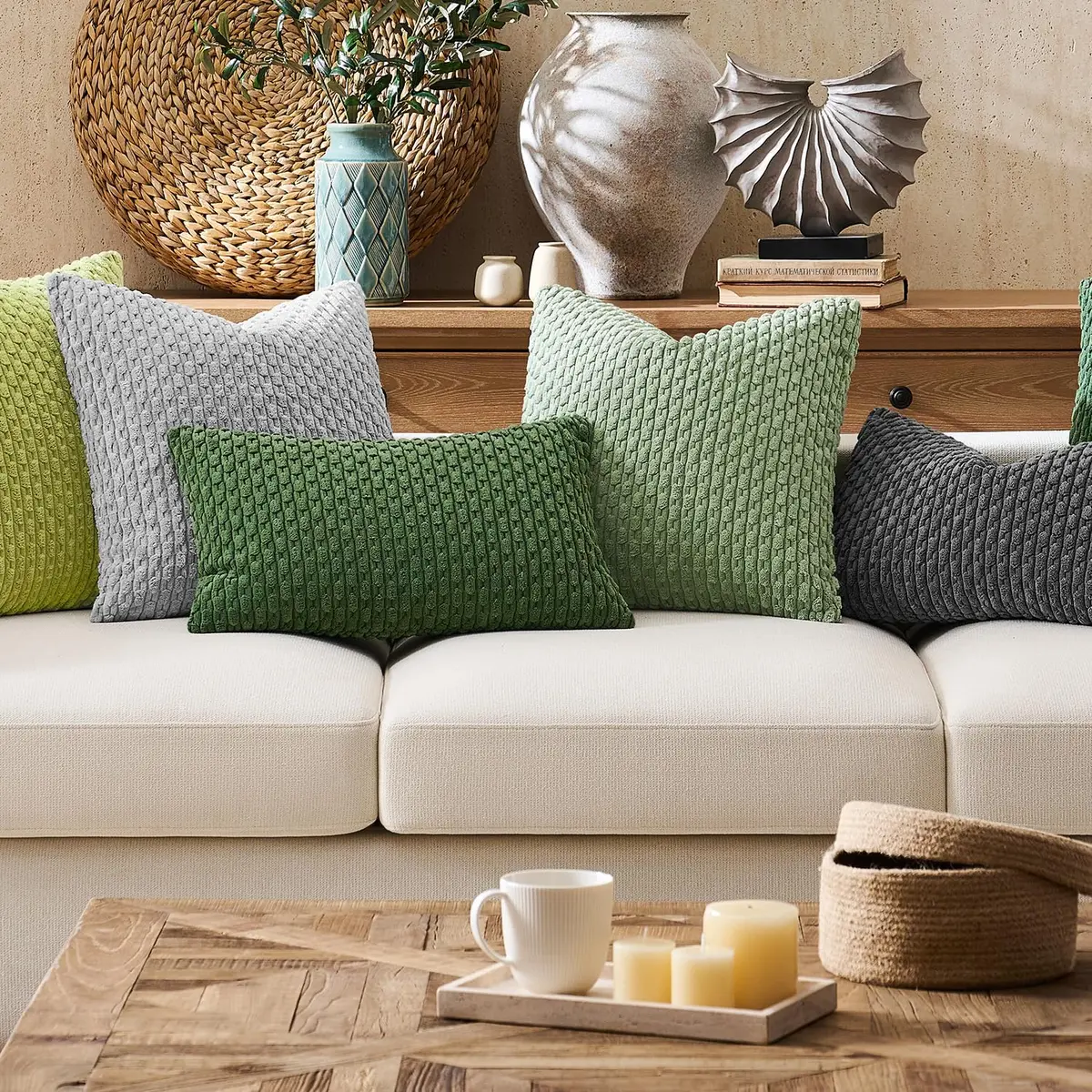 K KEVIN TEXTILE Corduroy Lumbar Pillow Cover 36" x 14" | Soft, Durable & Stylish for Home & Bedroom - view 7