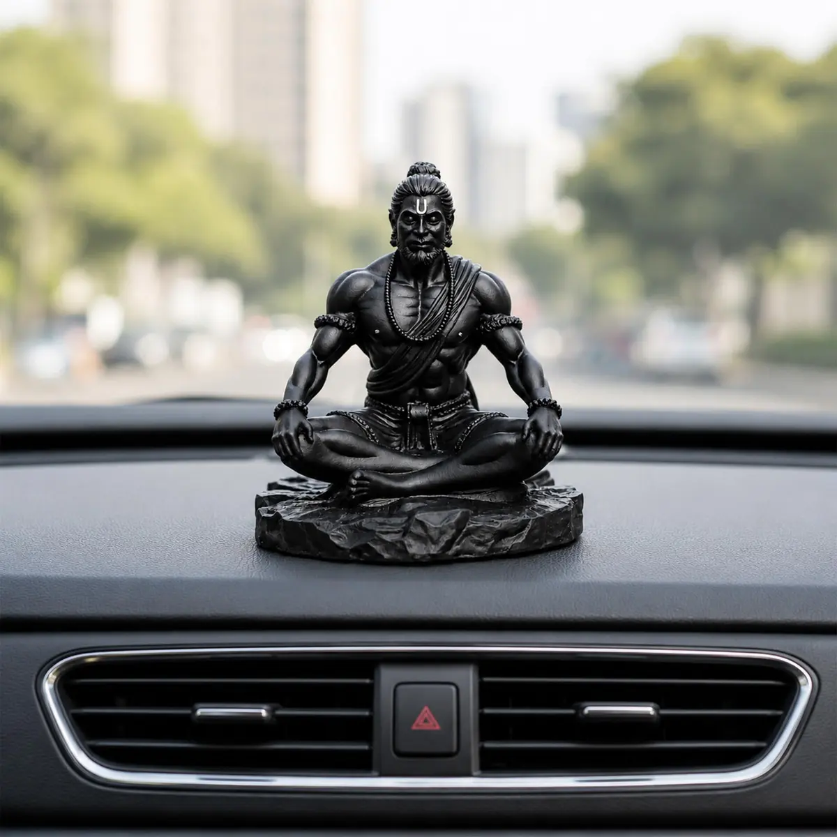 UNOVATE Lord Hanuman Idol for Car Dashboard, Home, Office Desk – Peace & Prosperity, Black Matte Finish - view 5