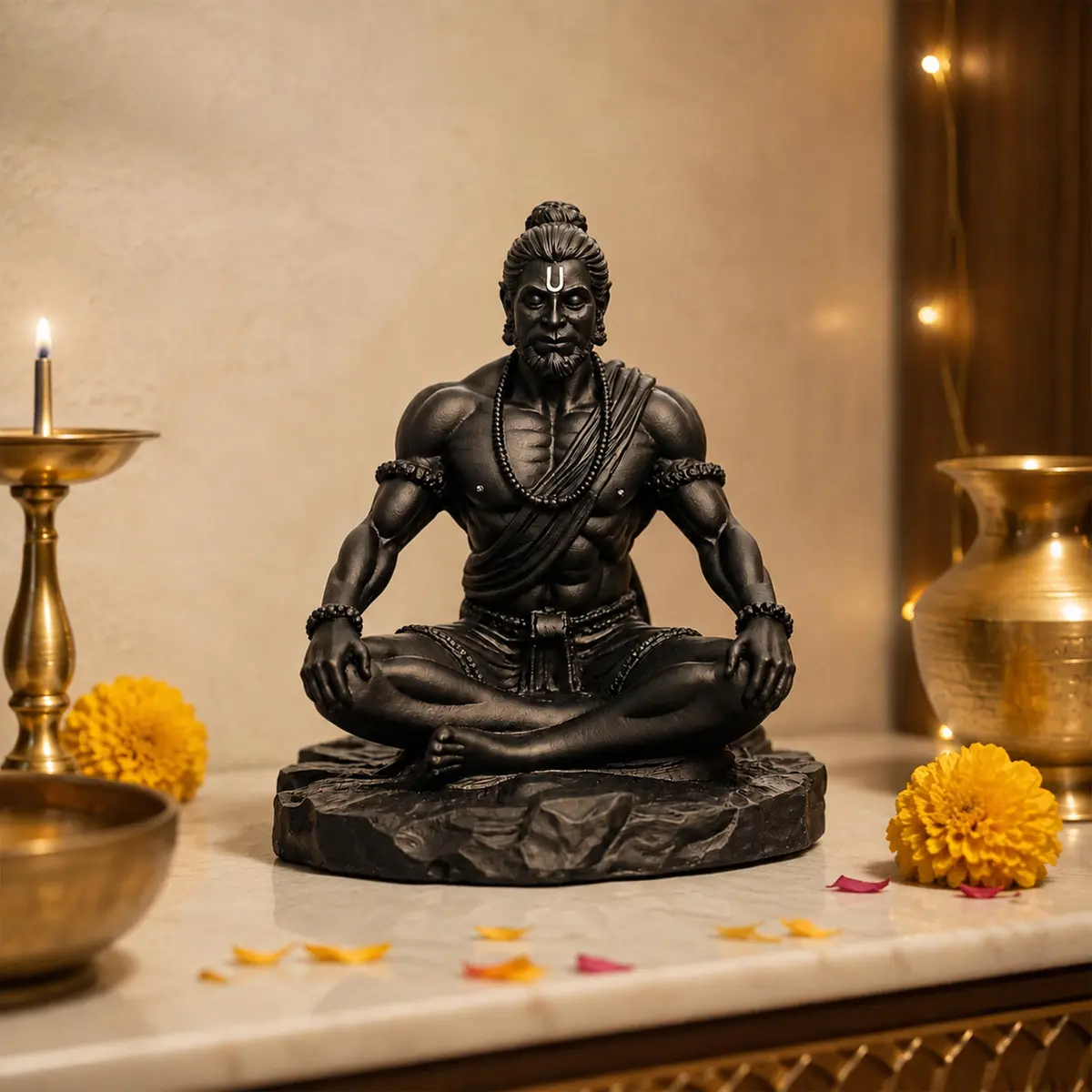 UNOVATE Lord Hanuman Idol for Car Dashboard, Home, Office Desk – Peace & Prosperity, Black Matte Finish - view 7