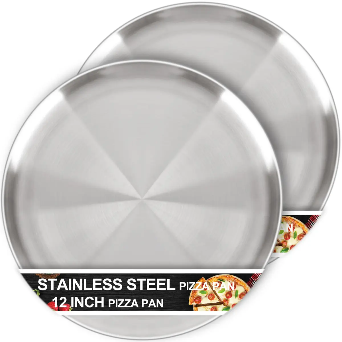 AWTBDP 12 Inch Pizza Pan for Oven | Non-Stick Stainless Steel Bakeware (30cm) - main product image